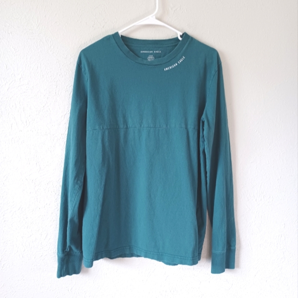 American Eagle Teal Long Sleeve Shirt